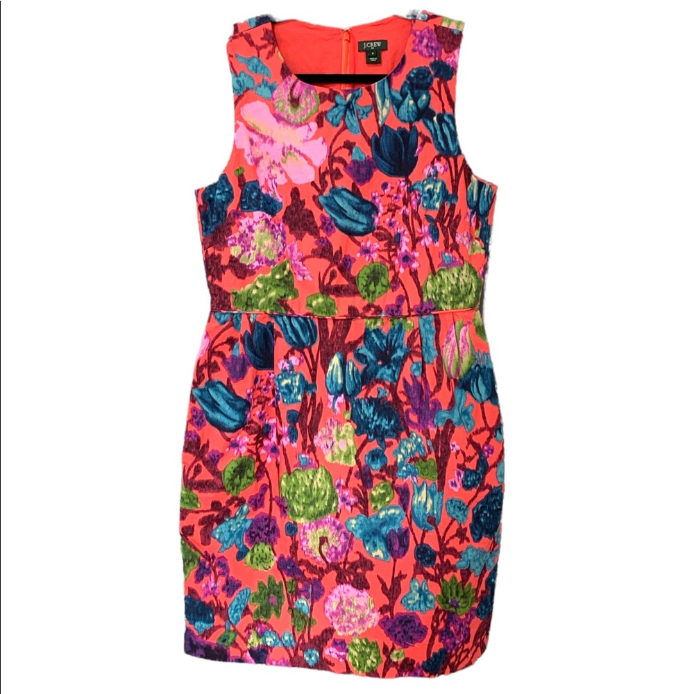 J. Crew Factory Pleated Floral Shift Dress Size 8
